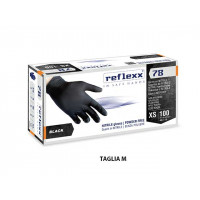 GUANTI IN NITRILE NERO Reflexx 78 100PZ M