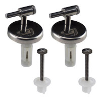 CERNIERA KIT RICAMBIO SEDILI COPRI WC INOX  REGOLABILI AVVITABILI BASSO / ALTO 