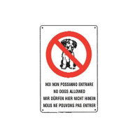 cartello segnaletico"divieto di accesso ai cani" 30x20 cm in pvc 