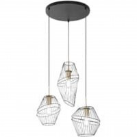 Lampada a sospensione Led Kiko nero/oro 3xE27 Fan Europe