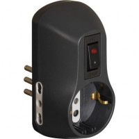 Bticino adattatore safe presa multipla a 3 posti, con 1 presa schuko standard , 2 prese bivalenti 10/16a 