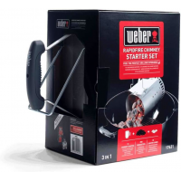 weber kit di accensione ciminiera con 2kg di bricchetti 