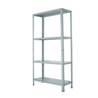 SCAFFALE IN METALLO GRIGIO IN KIT CON 4 RIPIANI, 75X30X145 CM