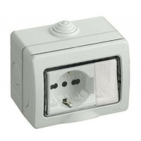 KIT - PRESA SCHUKO BIPASSO CON DEVIATORE IP55