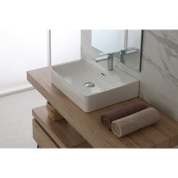 Lavabo da Appoggio o Sospeso Bagno Rettangolare 50X42X13 cm 