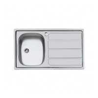 Lavello inox 1vasca a sinistra 86x50 cm incasso 
