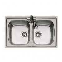 LAVELLO INOX 2 V 86X50 CM INCASSO 