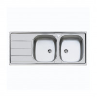 Lavello inox 2 vasche  116x50 cm incasso