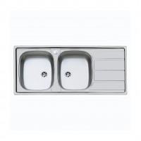 LAVELLO INOX 2VASCHE  SGOCCIOLATORE  116X50 CM 