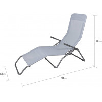 Lettino Riccione dimensioni 94x58x82 cm colore grigio