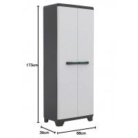 Keter Linear Portascope Armadio Portascope a 2 Ante e 4 Ripiani Regolabili - 68X39X173H