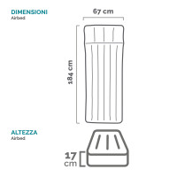 Materasso Camping singolo 184x67 Intex