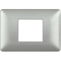 matix placca 2 posti  centrati silver