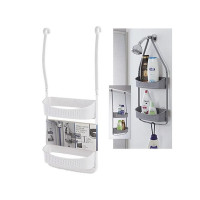 Mensola doccia in pvc 2 ripiani con ganci