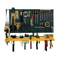 ART PLAST PANNELLO PORTAUTENSILI cm 50 x 50  CON 2 MENSOLE E 50 GANCI ASSORTITI 