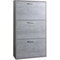 Scarpiera con 3 ribalte grigio cemento 65x119x25 cm Kimono