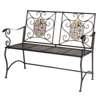 Mosaico Flower panchina 116x56XH90 Biacchi Ettore