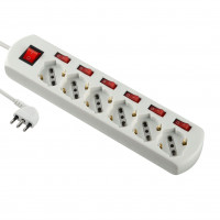 Multipresa universale interruttore generale + 6 indipendenti electraline 