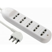 Electraline  Multipresa 5 Posti Bivalenti 10/16A - Cavo 1,5 mt Bianco