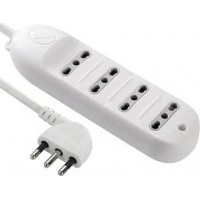 Electraline  multipresa 4 posti 10a, spina piccola  - cavo 1,5 mt, bianco