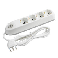 Multipresa poker-4 prese p40, interruttore bianco