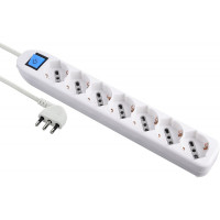 MULTIPRESA UNIVERSALE 7 POSTI CON INTERRUTTORE BIANCO 