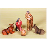 Natività in resina set 5 pezzi cm 10 Rossi Rosa 