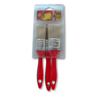 NESPOLI  KIT DA 3 PENNELLI CON SETOLA DA 30-40-50 MM MANICO IN PLASTICA ROSSA
