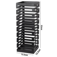 Portaombrelli kay quadrato in metallo h.52cm Nero 