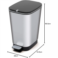 Chic pattumiera   da 50 lt  Steel - 29x44,5x60,5h