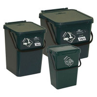 Cassonetto In Plastica Con Coperchio Per Raccolta 35 lt verde 