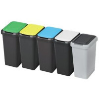 Pattumiera Touch & Lift litri 25 nero/verde Tontarelli