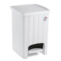 Pattumiera margherita coperchio a pedale 20l bianco 30x26x38.5h cm 