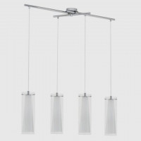 Lampada a sospensione Pinto 4x60W cromo/bianco/trasparente Eglo