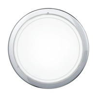 Plafoniera Planet E27  100W Cromo e Vetro Bianco Satinato 