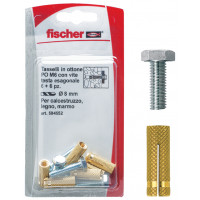  FISCHER - Fissaggio in ottone con vite testa esagonale PO S K in blister 4 pz 