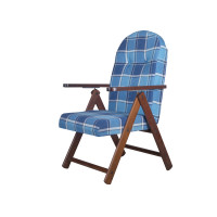 poltrona giglio tonda blu scozzese legno