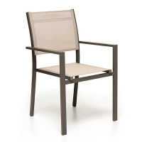 Poltrona Otranto In Alluminio E Textilene Marrone 61x57xH87 cm.