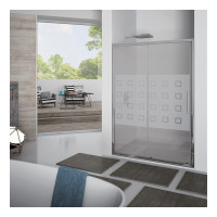 Porta scorrevole 97-101 cm in linea, vetro serigrafato kubo  Idro bric 