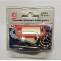 PORTACHIAVI IN PLASTICA CON ETICHETTA  CONFEZIONE DA  5PZ