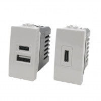 PRESA USB 5V2.4A A+C BIANCO COMPATIBILE MATIX