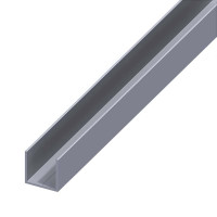 Profilo a U 23,5x1,5mm in Alluminio Naturale, 2,5 Metri