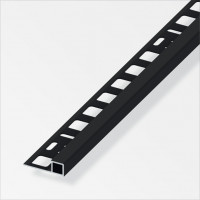 Alfer Profilo quadrato Alluminio anodizzato nero spazzolato  10 mm 1 mt 