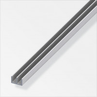 Profilo a U 10x16mm in Alluminio Argento, 1 Metro