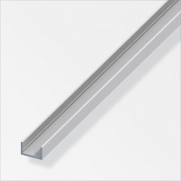 Profilo a U Alfer Aluminium 10x22,5x1,5mm, Lunghezza 1 Metro, Argento