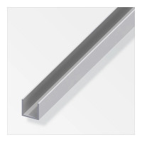 Profilo a U Alfer Aluminium 8.2x10.1mm, Lunghezza 2 Metri, Argento