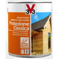 V33 protettivo completo per legno a solvente protezione classica noce scuro flacone da 2.5 lt 