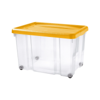 PUZZLE BOX CON COPERCHIO GIALLO A SCATTO E RUOTE 60 LT