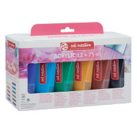 RT ArtCR Acrilico Set 12 x 75ml - Colori Vivaci per Ogni Artista