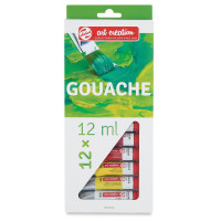 RT ArtCR Gouache Set 12 x 12ml - Set Completo di Colori Gouache di Alta Qualità